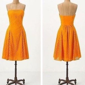 Anthropologie Maeve Eyelet Strapless Dress